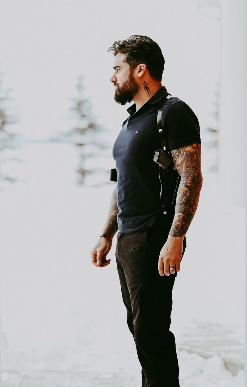 Black Leather Shoulder Holster