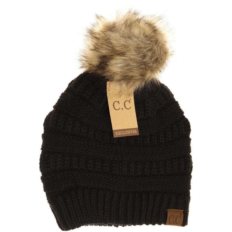 Fur Pom CC Beanie