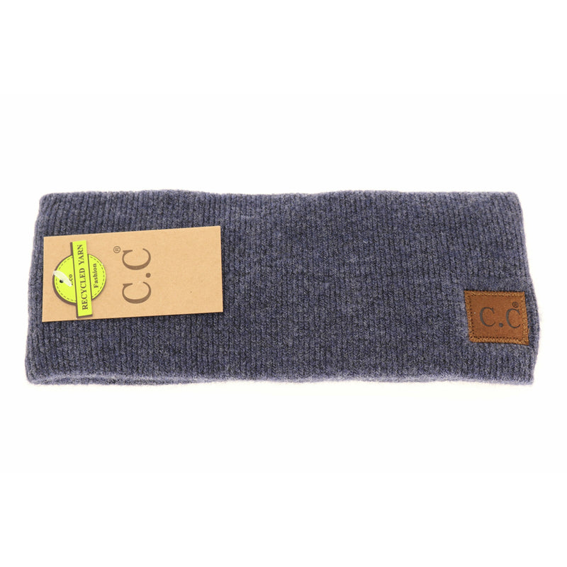 Soft Ribbed Leather Patch C.C. Head Wrap