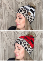 Leopard/Buffalo Mixed Print Fur Pom