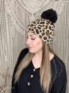 Matching Cuff Leopard Print CC Beanie